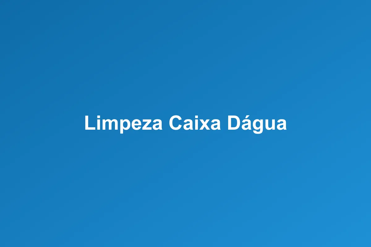 Limpeza de caixa d'água em Osasco